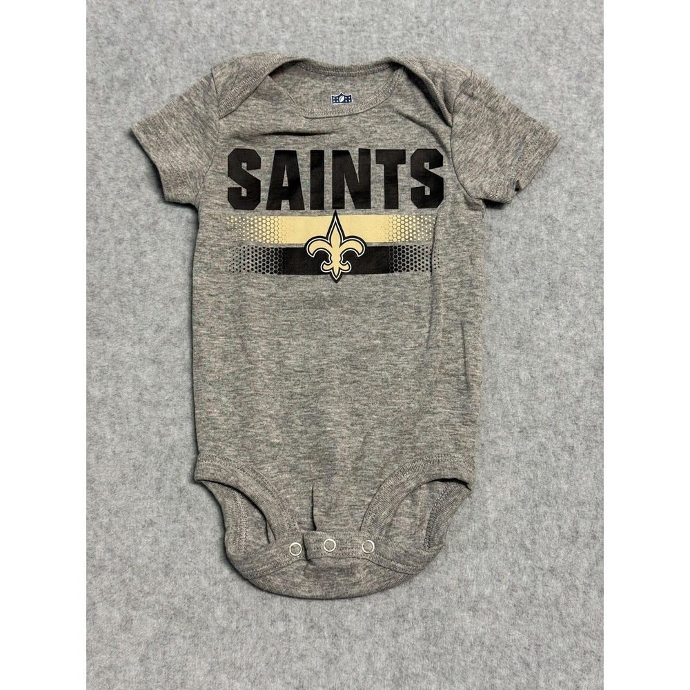 New Orleans Saints Shirt Bodysuit Boys‎ 0-3 Months Gray NFL Football Brees 9